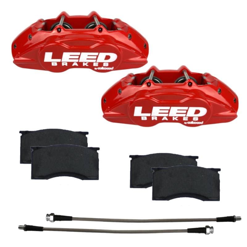 MaxGrip Lite 4 Piston Aluminum Calipers | Caliper Upgrade for 1964-67 Mustang - Red Calipers