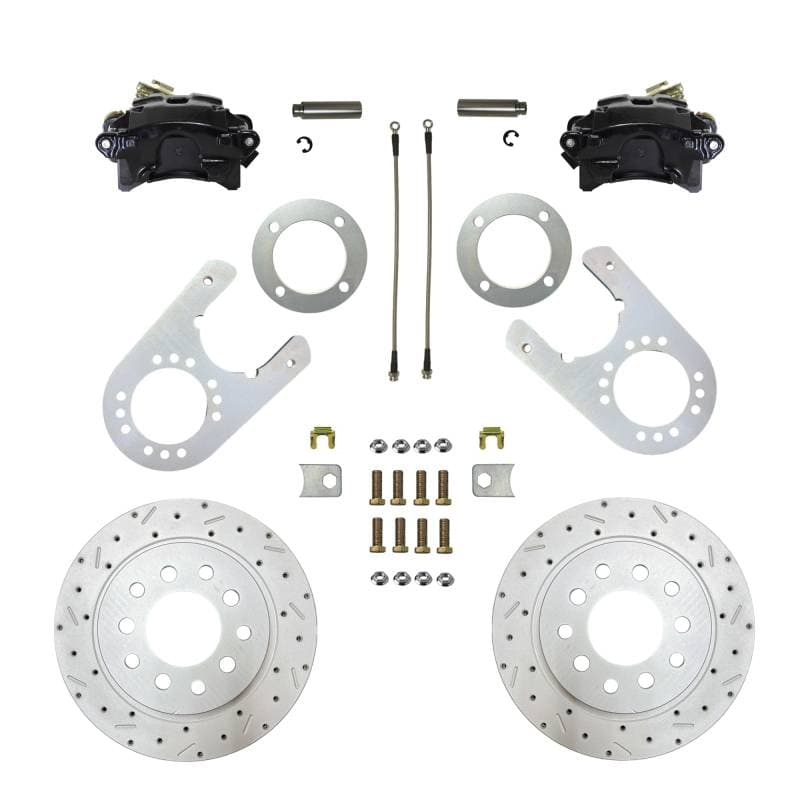 Rear Disc Brake Conversion Kit with MaxGrip XDS Rotors and Black Calipers for 11-Inch Drum Chevrolet & GMC C1500 Trucks