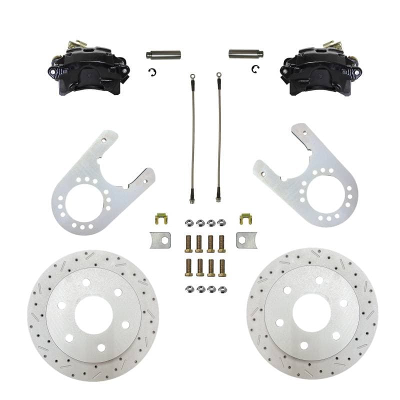 Rear Disc Brake Conversion Kit with MaxGrip XDS Rotors and Black Calipers for 10-Inch Drum Chevrolet & GMC K1500 Trucks
