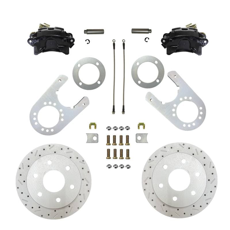 Rear Disc Brake Conversion Kit for Chevrolet & GMC K1500 Trucks with MaxGrip XDS Rotors, Black Calipers