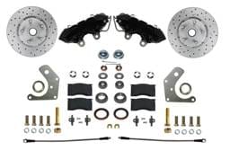 Spindle Kit with Drilled Rotors and Black Powder Coated Calipers for Mopar B & E Body