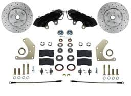Spindle Kit with Drilled Rotors and Black Powder Coated Calipers for Mopar A-Body
