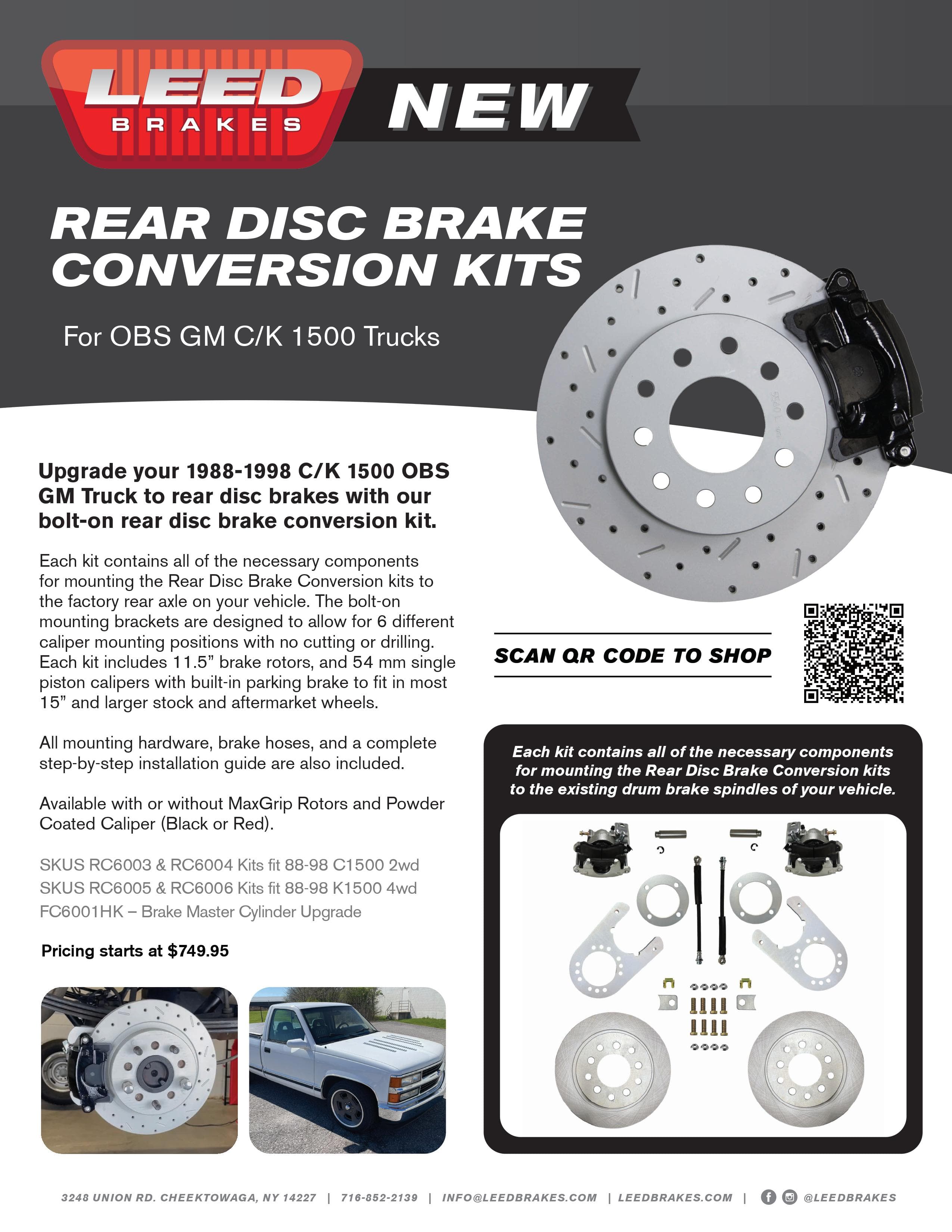 Rear Disc Brake Conversion Kits for OBS GM C/K 1500 Trucks