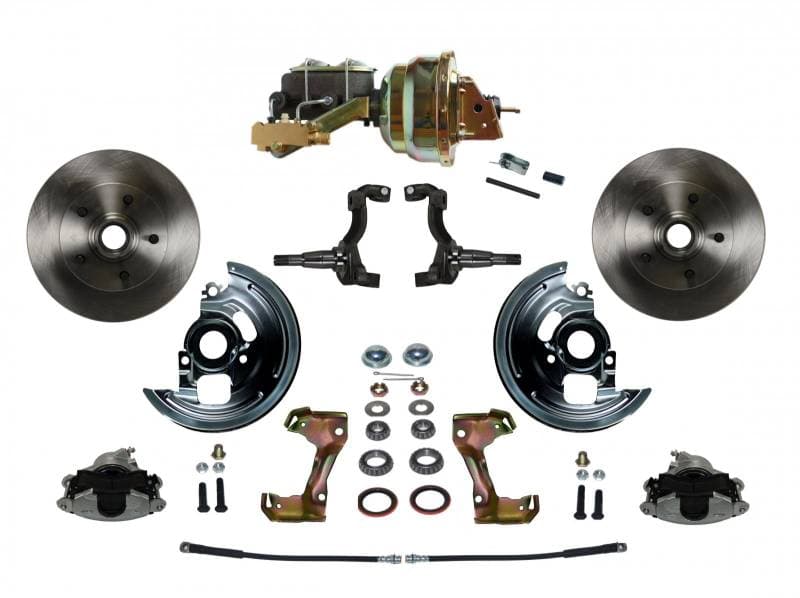 GM AFX Body Power Front Disc Brake Conversion Kit with 8" Dual Zinc Booster Cast Iron M/C Disc/Drum Side Mount