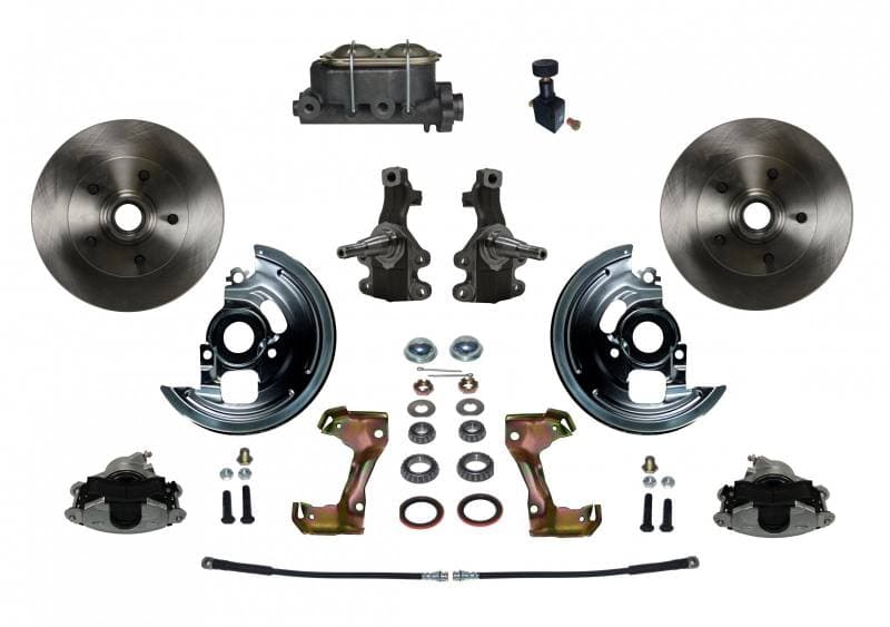 Manual Front Disc Brake Conversion 2" Drop Spindle with Cast Iron Master Cylinder and Adjustable Proportioning Valve GM AFX Body