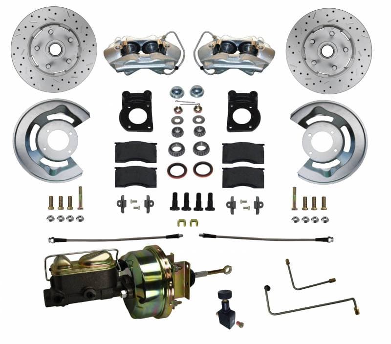 1964.5-66 Mustang Power Front Disc Brake Conversion 4-Piston with MaxGrip XDS – Automatic Trans